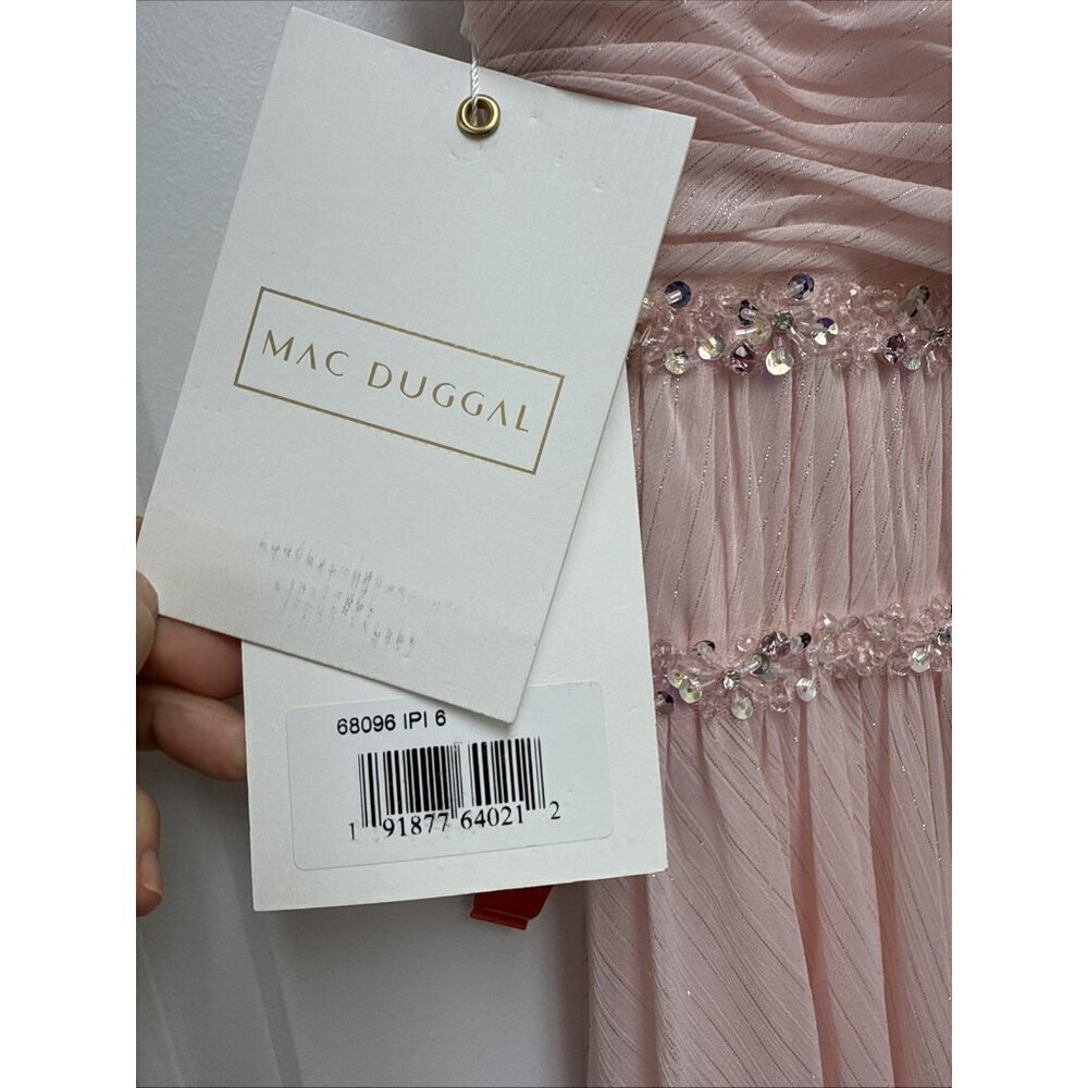 Mac Duggal Blush Pink Strapless High-Low Ruffle Maxi Dress - Picture 10 of 11